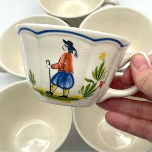 Vintage Floral Cups Brittany By Longchamp Retired Discontinued Set Of 6 2 3/8”